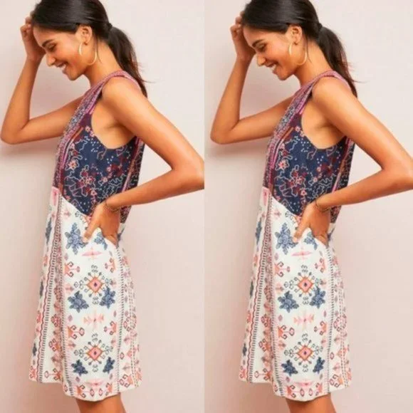 Anthropologie Multicolor Patterned Mini Dress - Picture 3 of 12